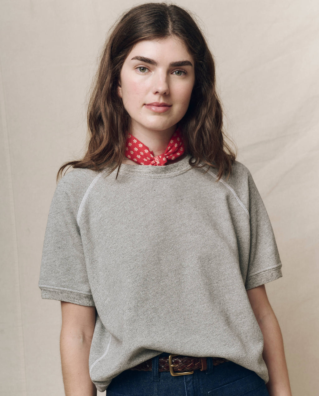 The Short Sleeve Sweatshirt. Solid -- Varsity Grey
